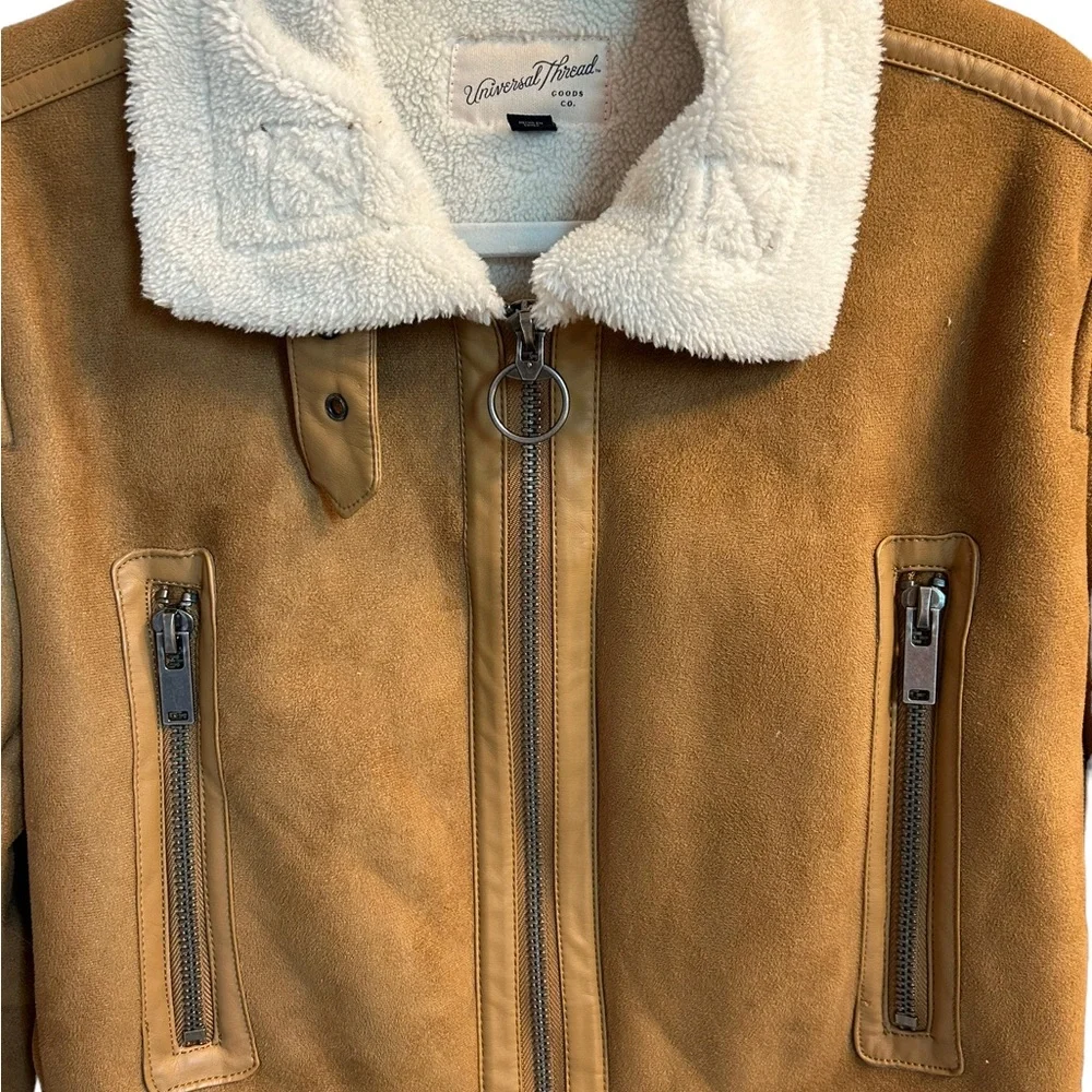 Universal Threads Bomber Faux Suede & Sherpa Moto Jacket. Size Medium. - Picture 2 of 12